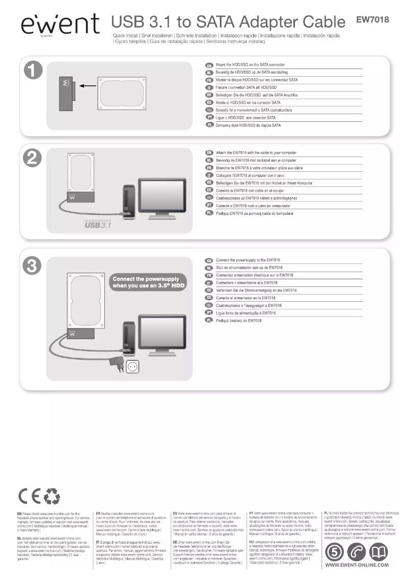 Page 1 de la notice Manuel utilisateur Ewent EW7018