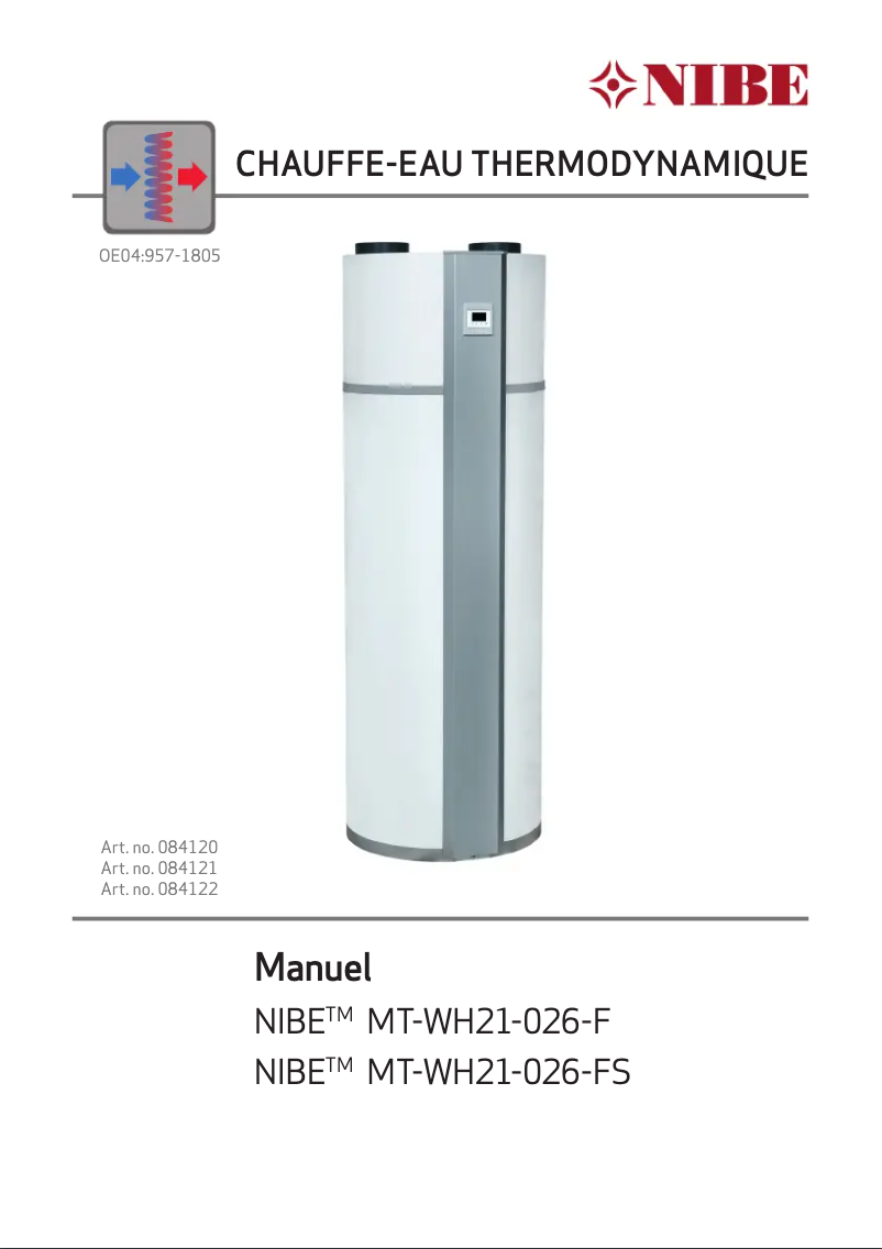 Página 1 del manual Guía de instalación Nibe MT-WH21-019-FS