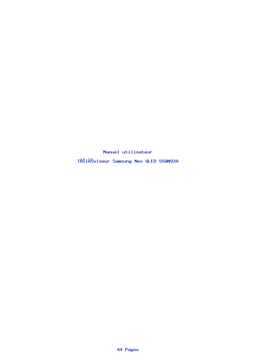 Page 1 de la notice Manuel utilisateur Samsung Neo QLED 55QN92A