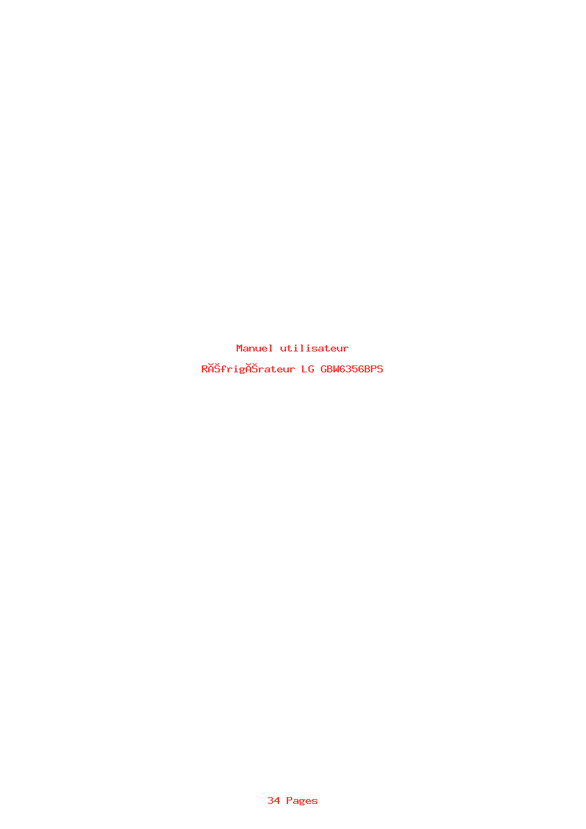 Page 1 de la notice Manuel utilisateur LG GBW6356BPS