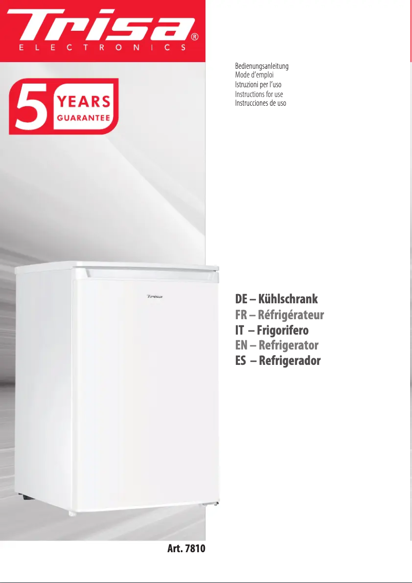 Page 1 de la notice Manuel utilisateur Trisa 7810