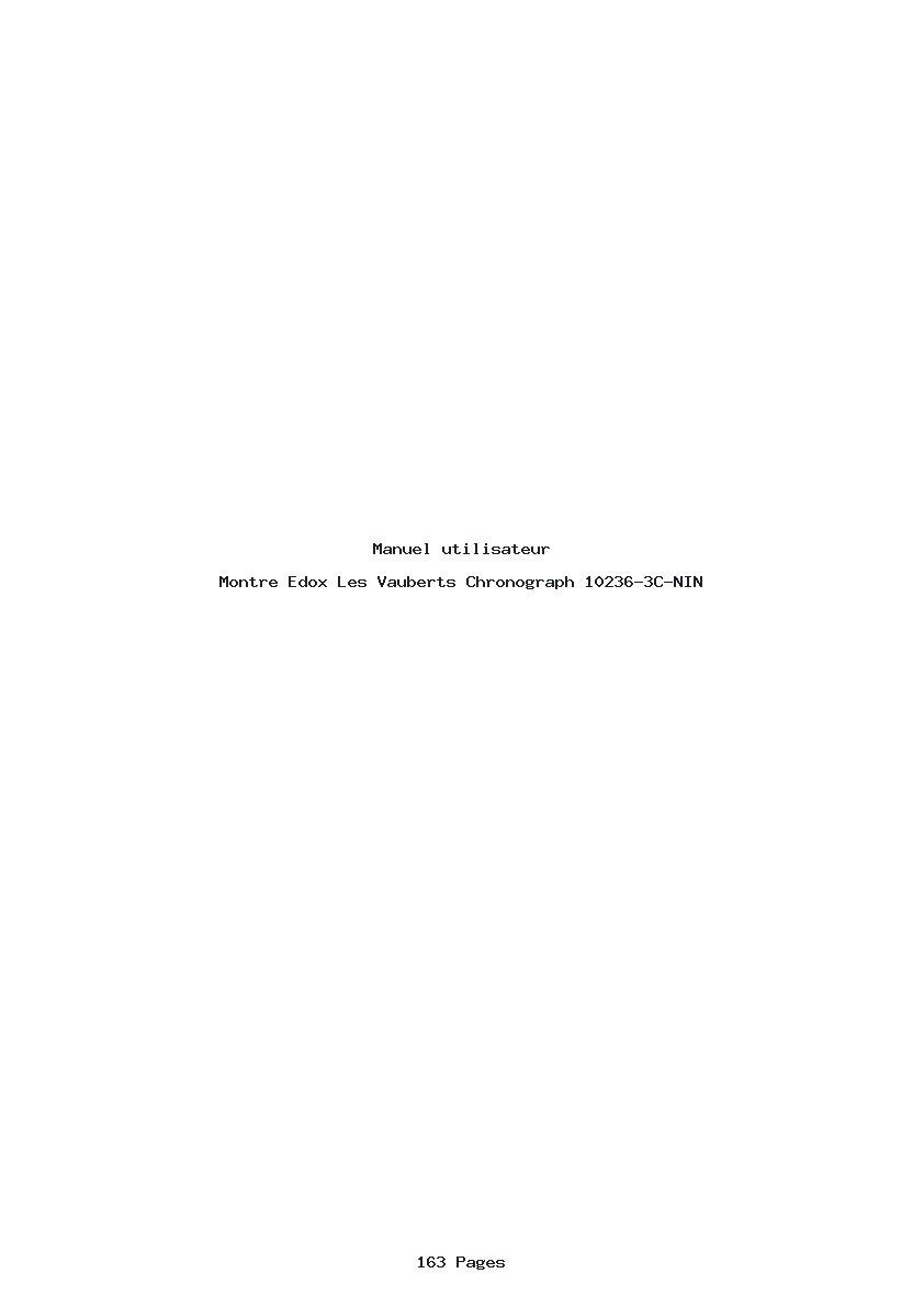 Page 1 de la notice Manuel utilisateur Edox Les Vauberts Chronograph 10236-3C-NIN