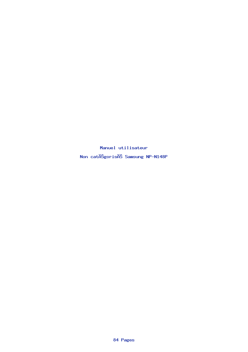 Page 1 de la notice Manuel utilisateur Samsung NP-N148P