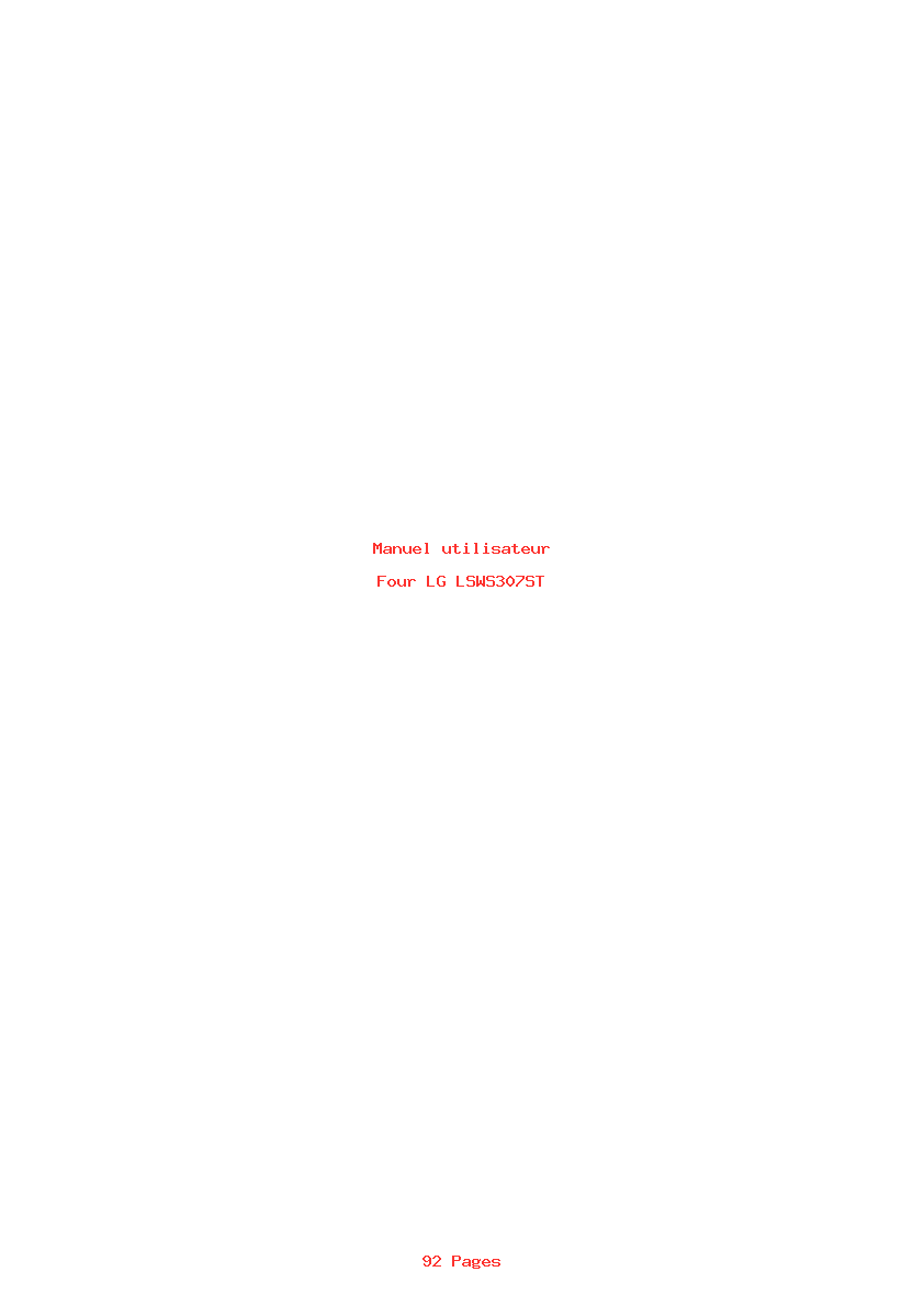 Page 1 de la notice Manuel utilisateur LG LSWS307ST