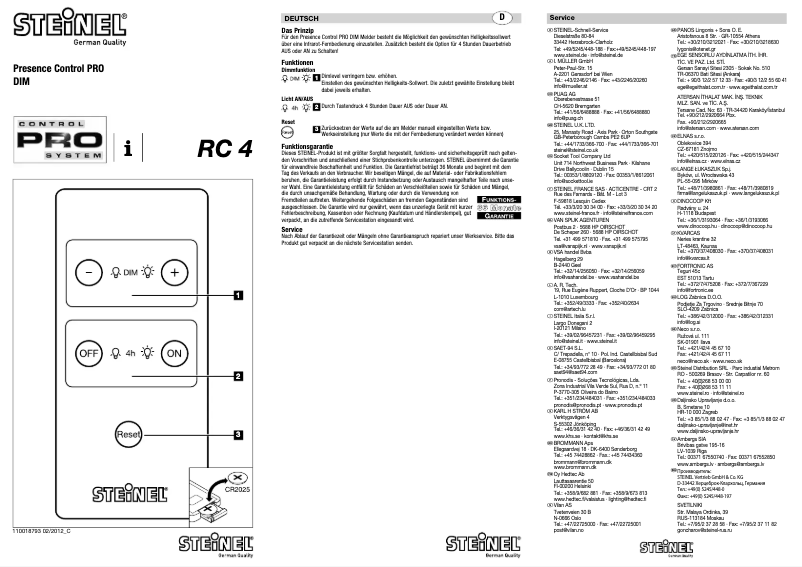 Página 1 del manual Manual de usuario Steinel ST 3012