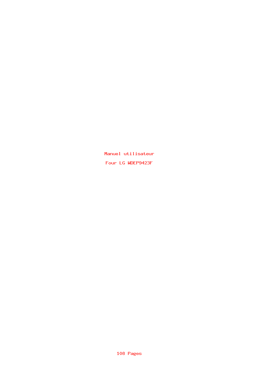 Page 1 de la notice Manuel utilisateur LG WDEP9423F
