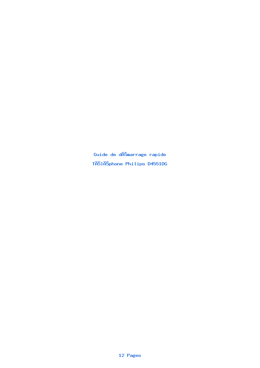 Image de la première page du manuel de l'appareil D4551DG