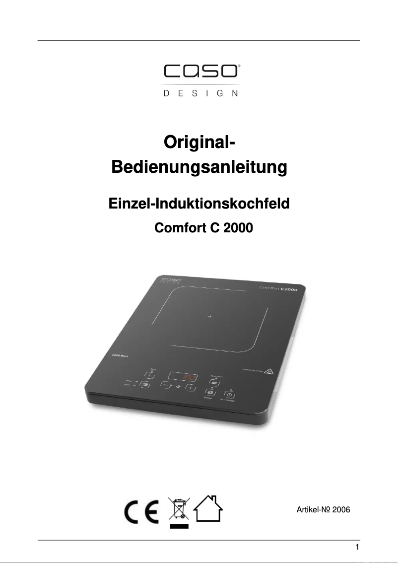 Page 1 de la notice Manuel utilisateur Caso Comfort C2000