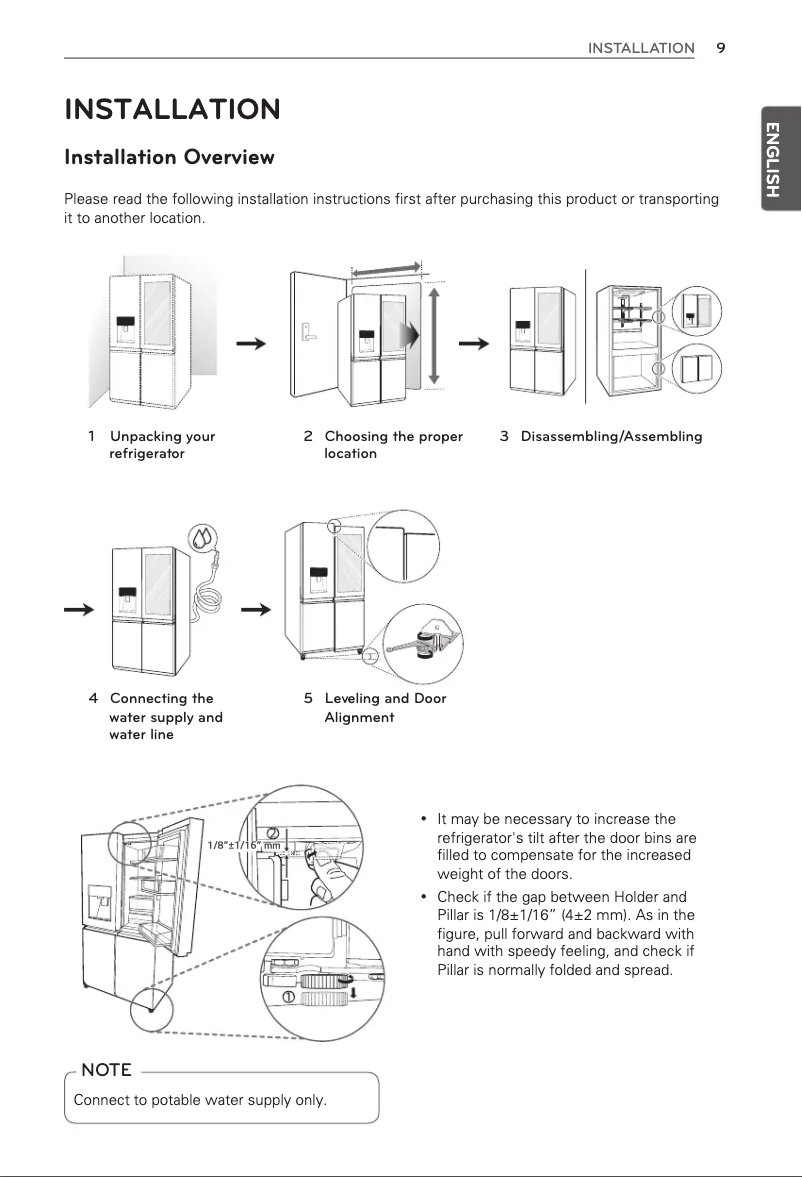 Page 1 de la notice Guide d'installation LG Signature URNTS3106N