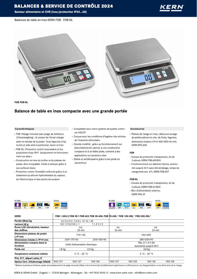 Página 1 del manual Folleto Kern FOB 30K-3NL