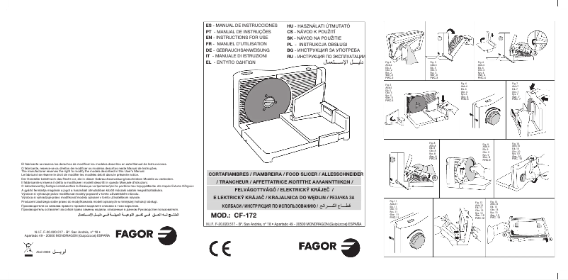 Page 1 de la notice Manuel utilisateur Fagor CF-172