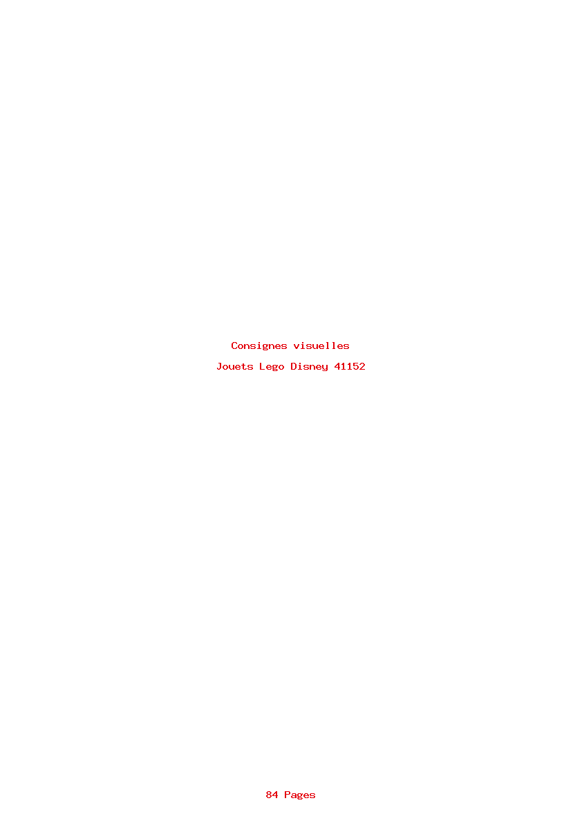 Page 1 de la notice Consignes visuelles Lego Disney 41152