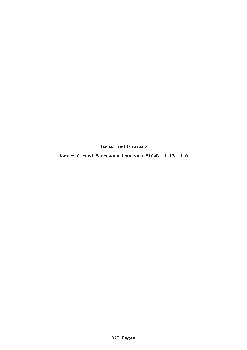 Page 1 de la notice Manuel utilisateur Girard-Perregaux Laureato 81005-11-131-11A