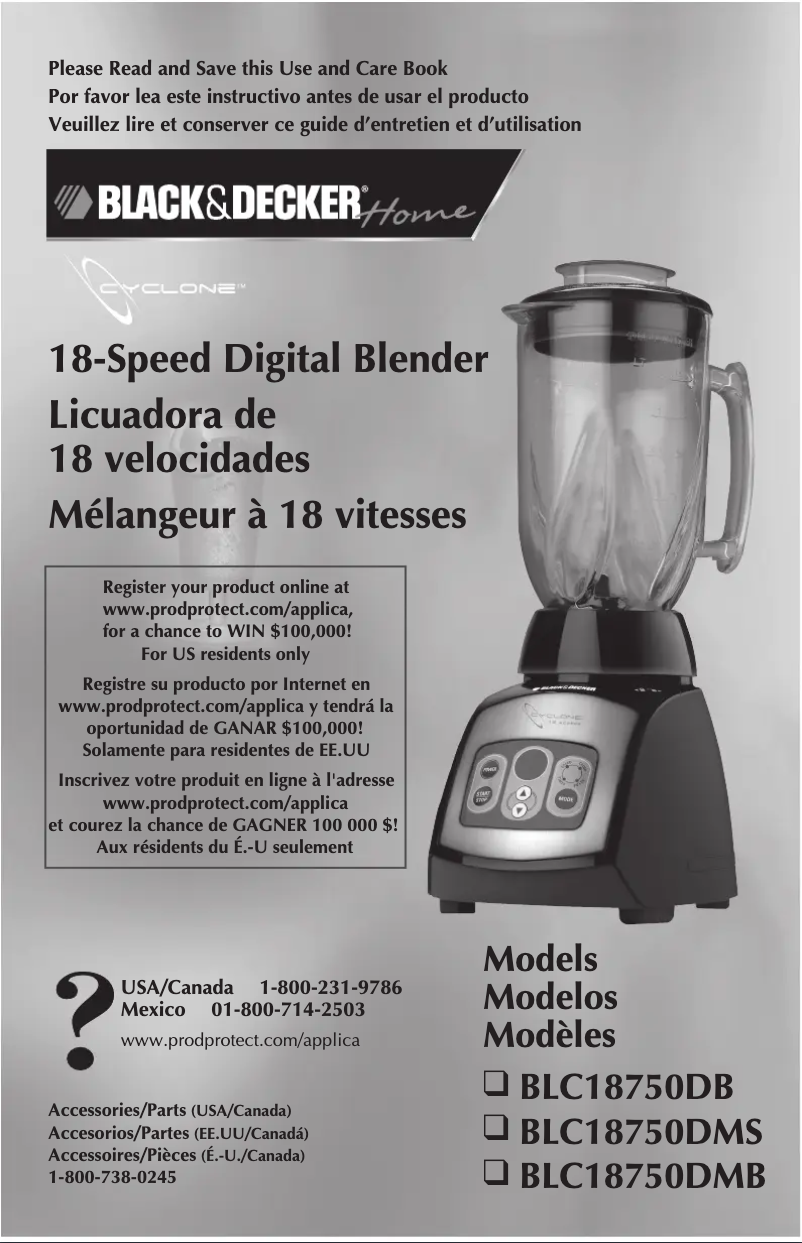 Page 1 de la notice Manuel utilisateur Black & Decker BLC18750DMS