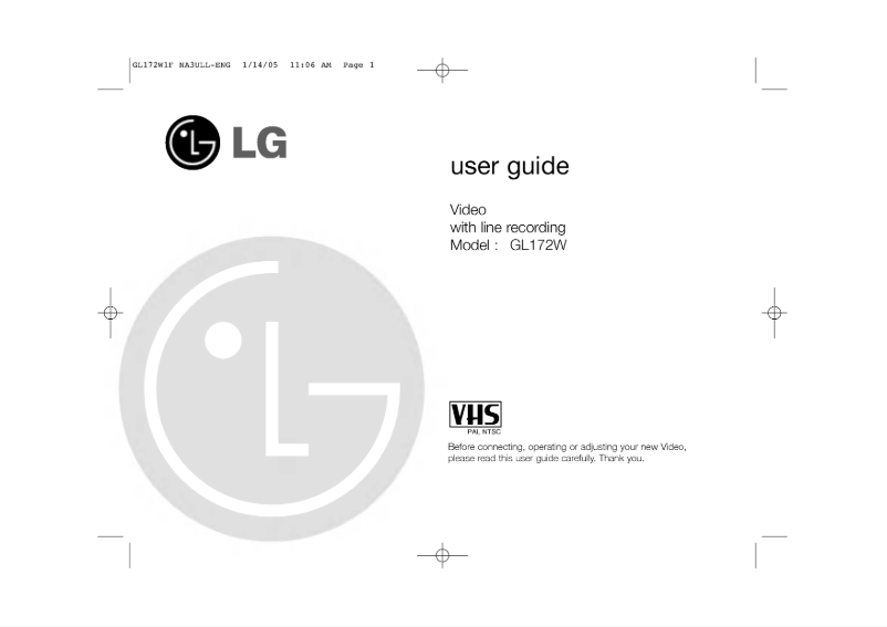 Page 1 of the manual User Manual LG GL172W1F