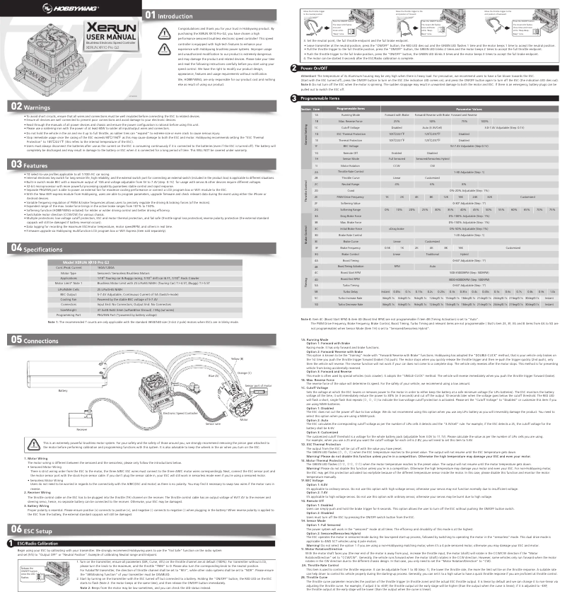 Page 1 de la notice Manuel utilisateur Hobbywing Xerun XR10 Pro G2 Elite