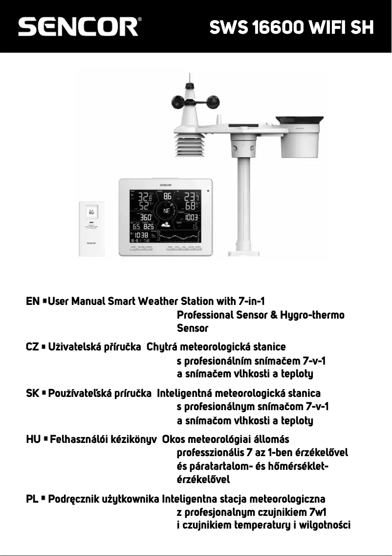 Page 1 de la notice Manuel utilisateur Sencor SWS 16600