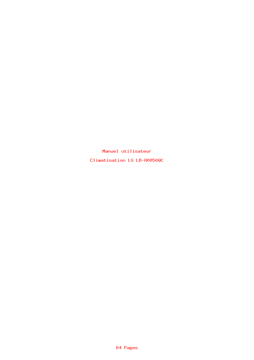 Page 1 de la notice Manuel utilisateur LG LB-H0850QC