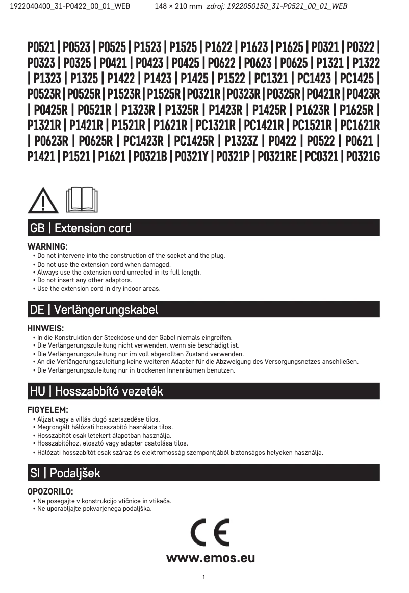 Página 1 del manual Manual de usuario Emos P0422