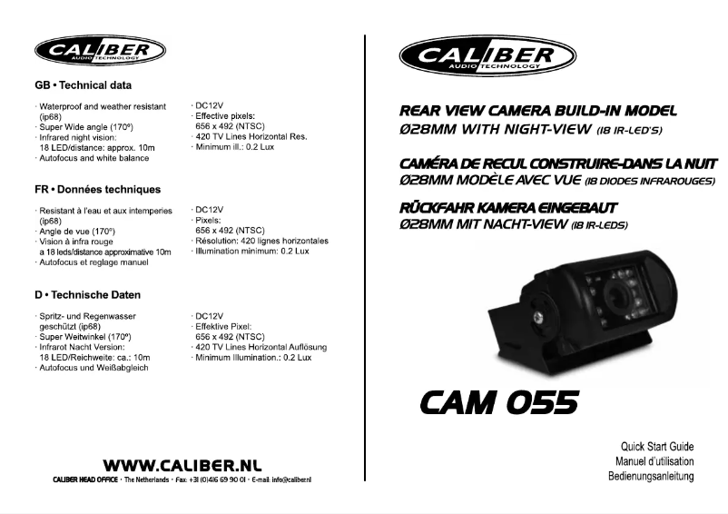 Página 1 del manual Manual de usuario Caliber CAM055