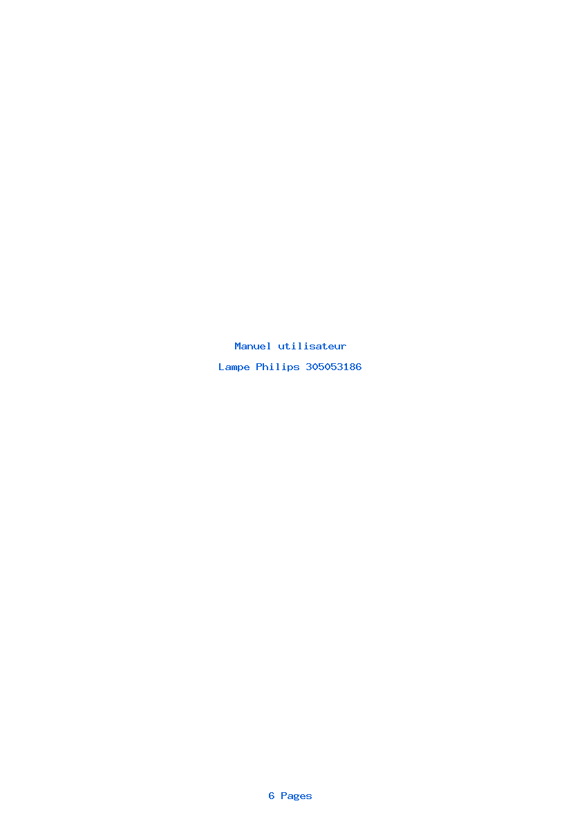 Page 1 de la notice Manuel utilisateur Philips 305053186