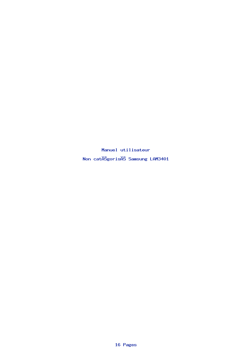Page 1 de la notice Manuel utilisateur Samsung LAM3401