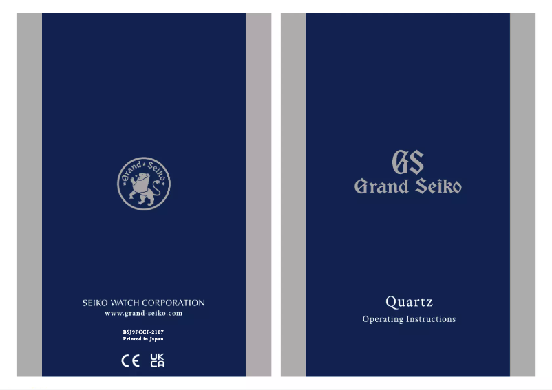 Page 1 de la notice Manuel utilisateur Grand Seiko 9F61