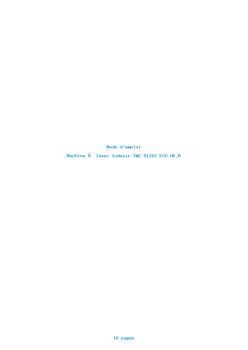 Page 1 de la notice Mode d'emploi Indesit IWC 91282 ECO UK.R