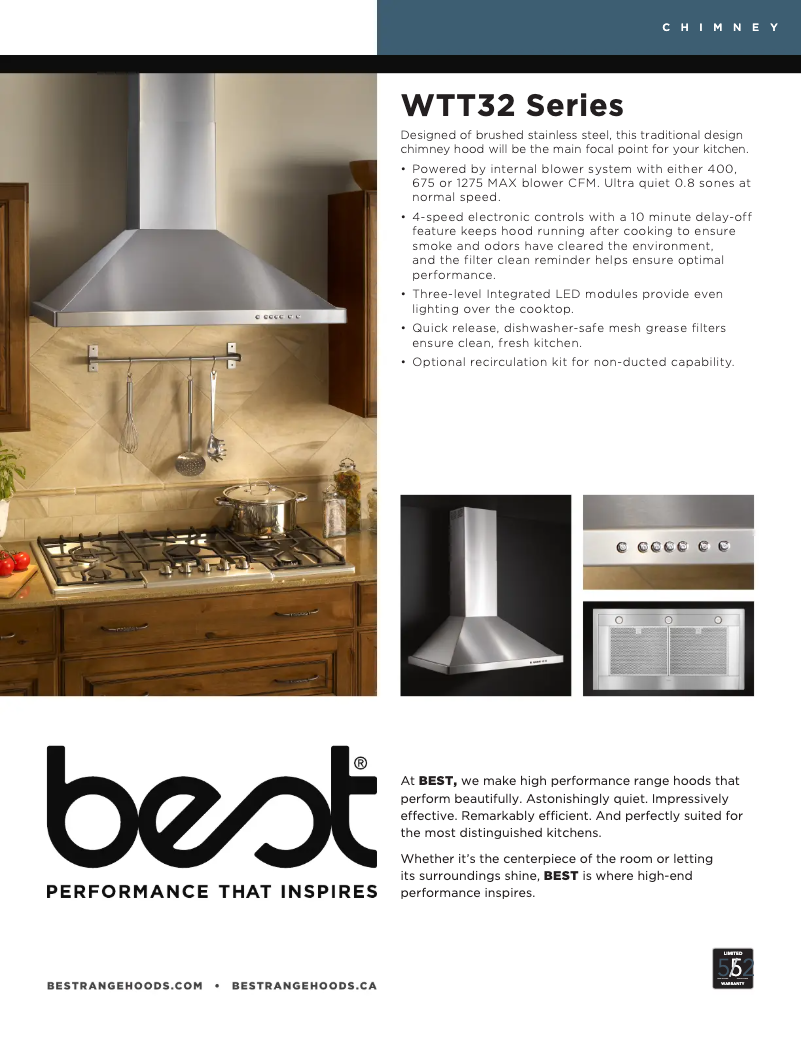 Page 1 de la notice Fiche technique Best WTT32I30SB