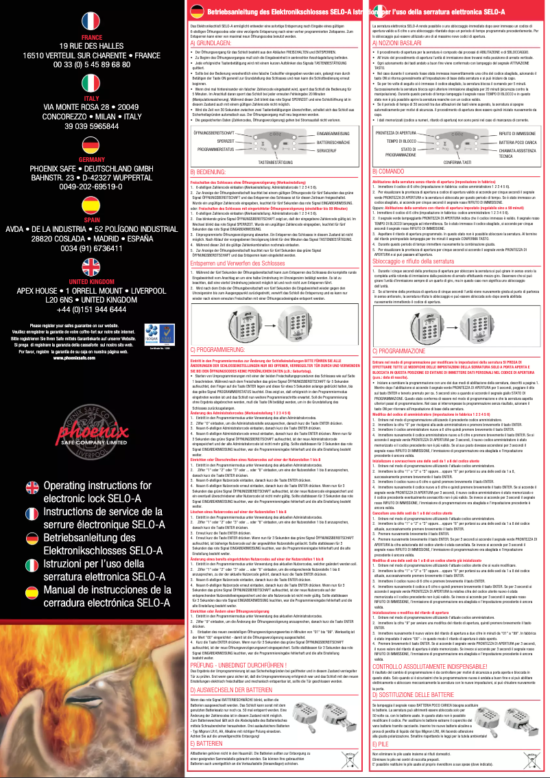 Page 1 de la notice Manuel utilisateur Phoenix HS1093ED