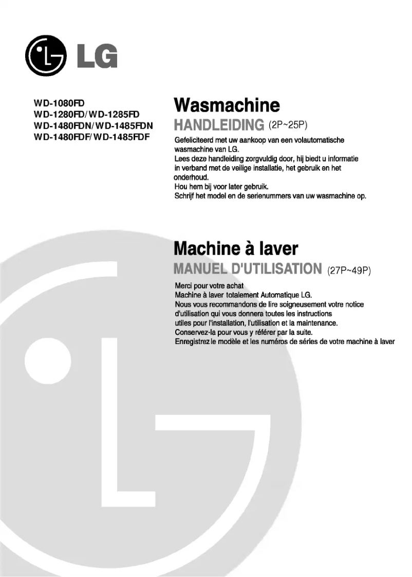 Página 1 del manual Manual de usuario LG WD-1280FD