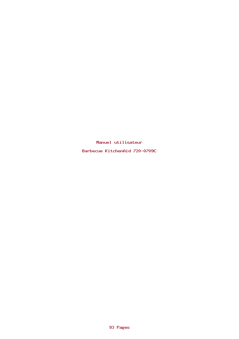 Page 1 de la notice Manuel utilisateur KitchenAid 720-0709C