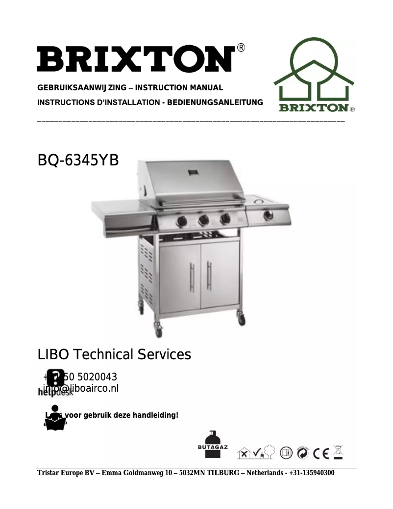 Page 1 de la notice Manuel utilisateur Brixton BQ-6345YB