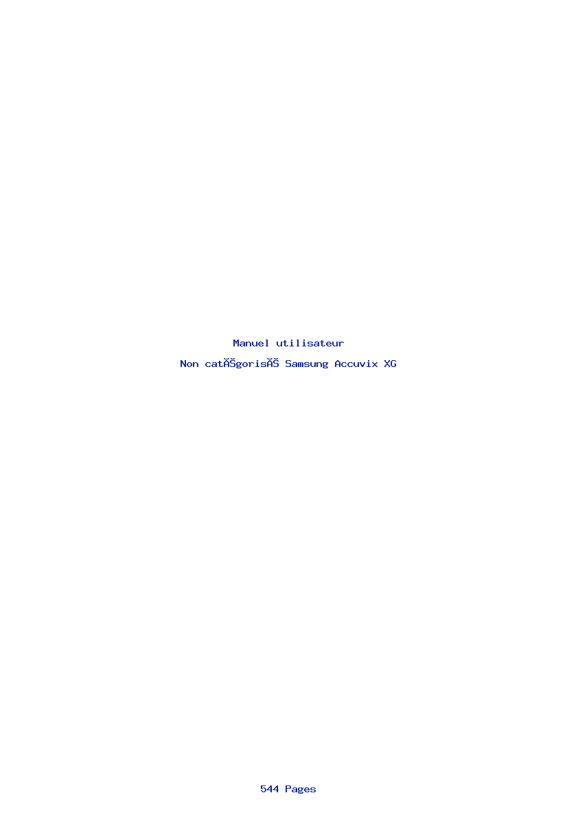 Page 1 de la notice Manuel utilisateur Samsung Accuvix XG