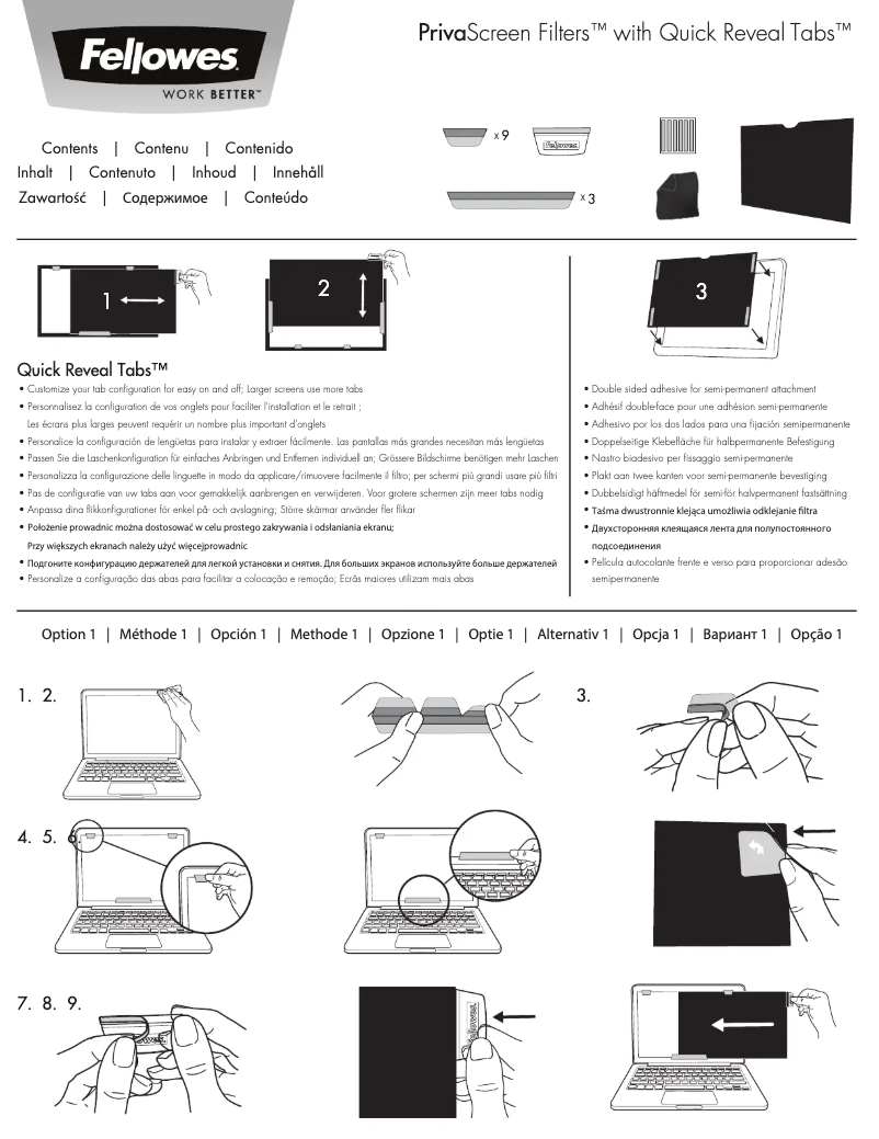 Page 1 de la notice Manuel utilisateur Fellowes PrivaScreen 4800101