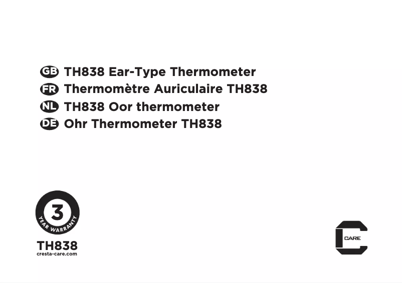 Page 1 de la notice Manuel utilisateur Cresta Care TH838S