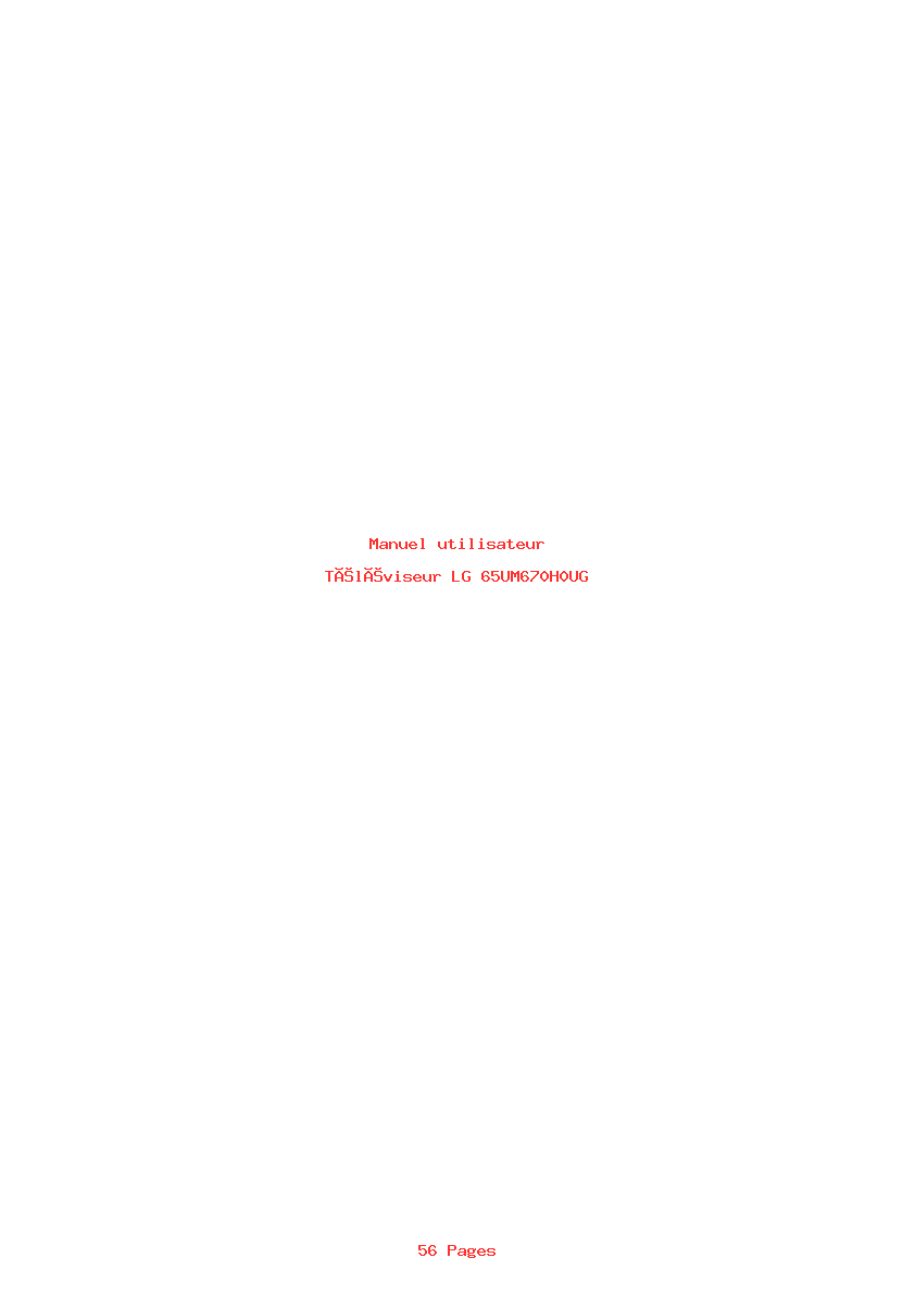 Page 1 de la notice Manuel utilisateur LG 65UM670H0UG