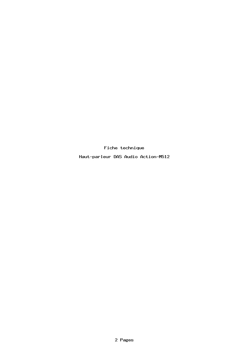 Page 1 de la notice Fiche technique DAS Audio Action-M512