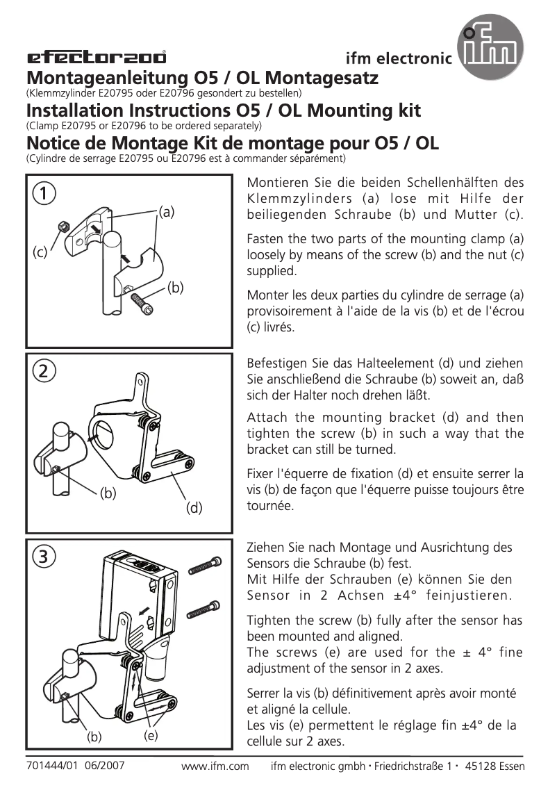 Page 1 de la notice Manuel utilisateur IFM E20794
