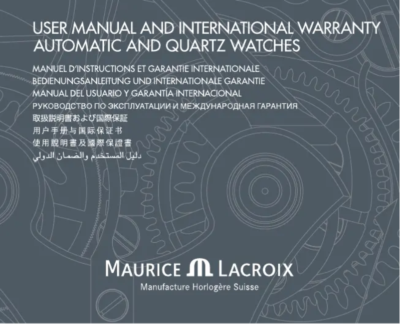 Page 1 de la notice Manuel utilisateur Maurice Lacroix Fiaba