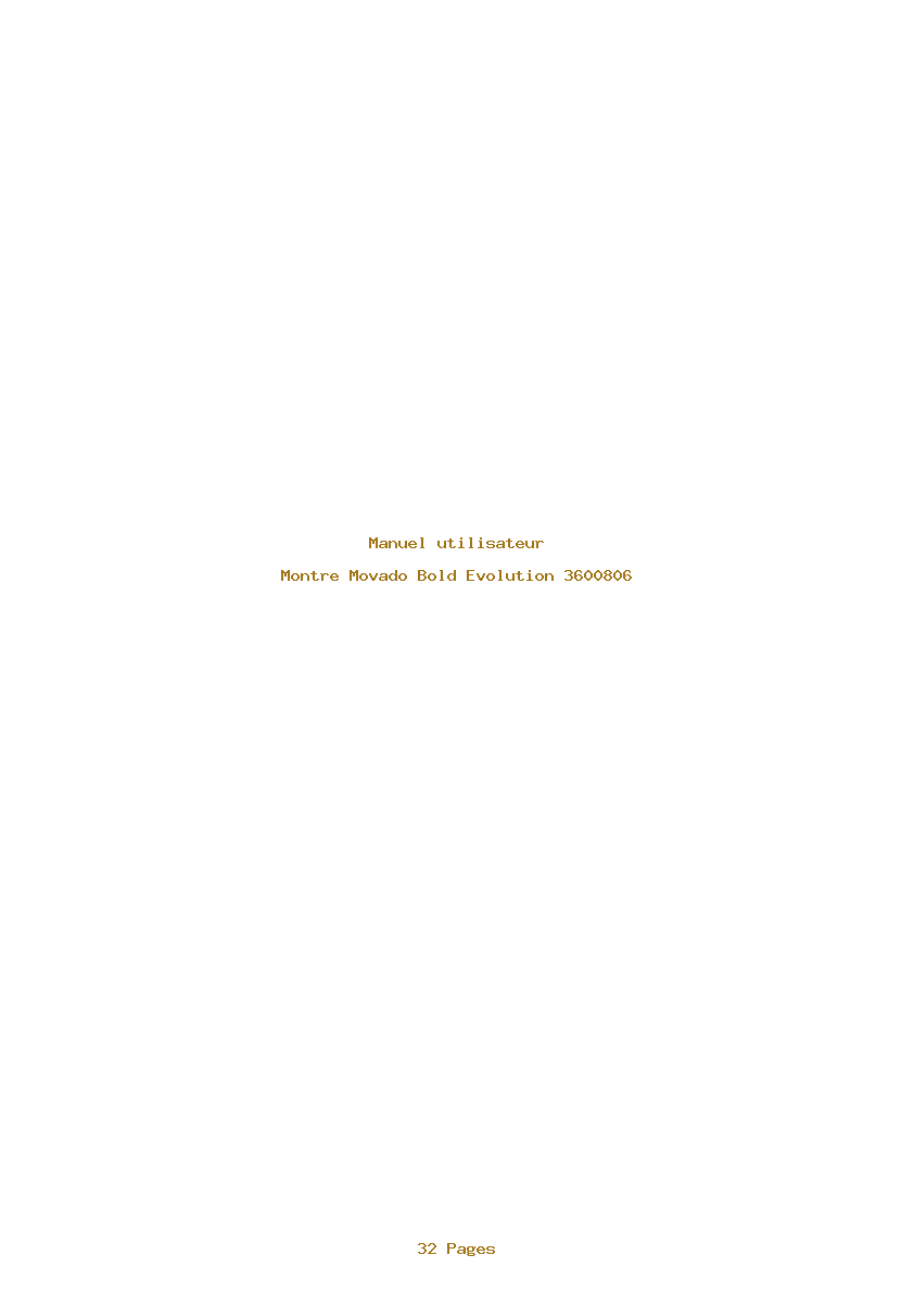 Page 1 de la notice Manuel utilisateur Movado Bold Evolution 3600806