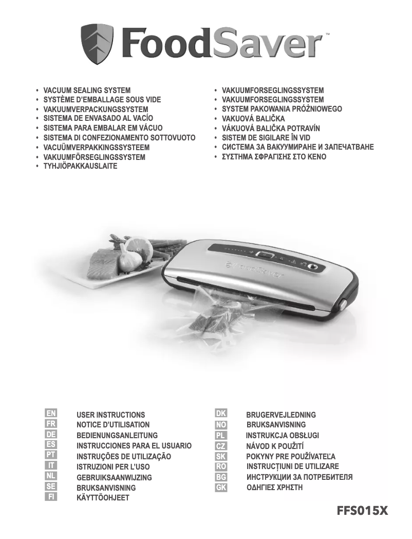 Page 1 de la notice Manuel utilisateur FoodSaver FFS015X