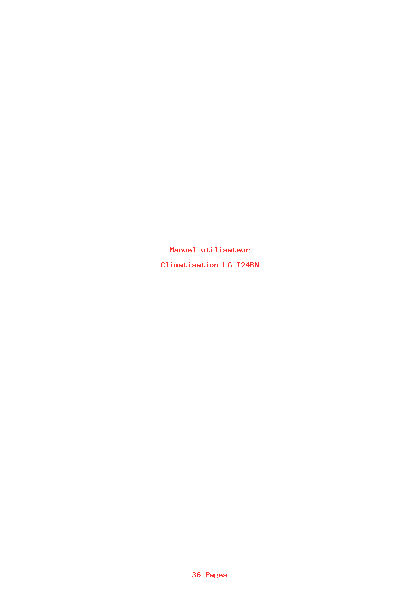 Page 1 de la notice Manuel utilisateur LG I24BN