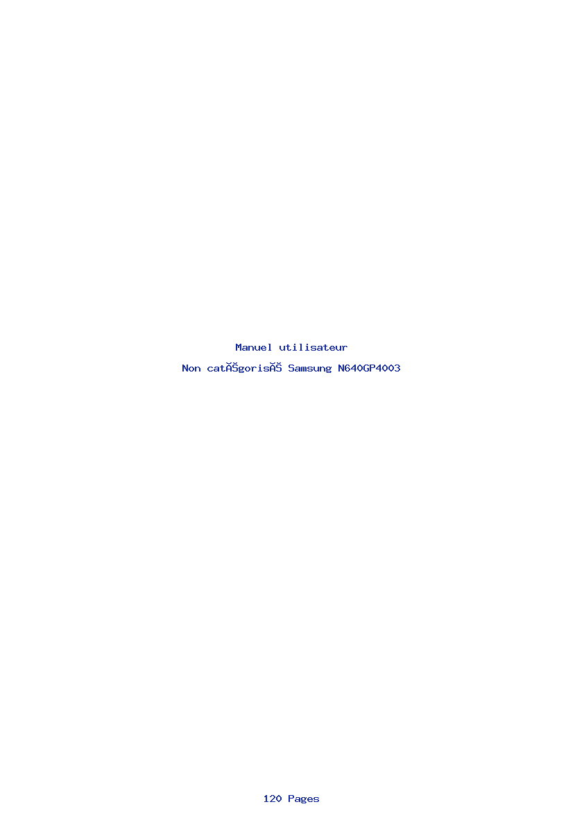 Page 1 de la notice Manuel utilisateur Samsung N640GP4003