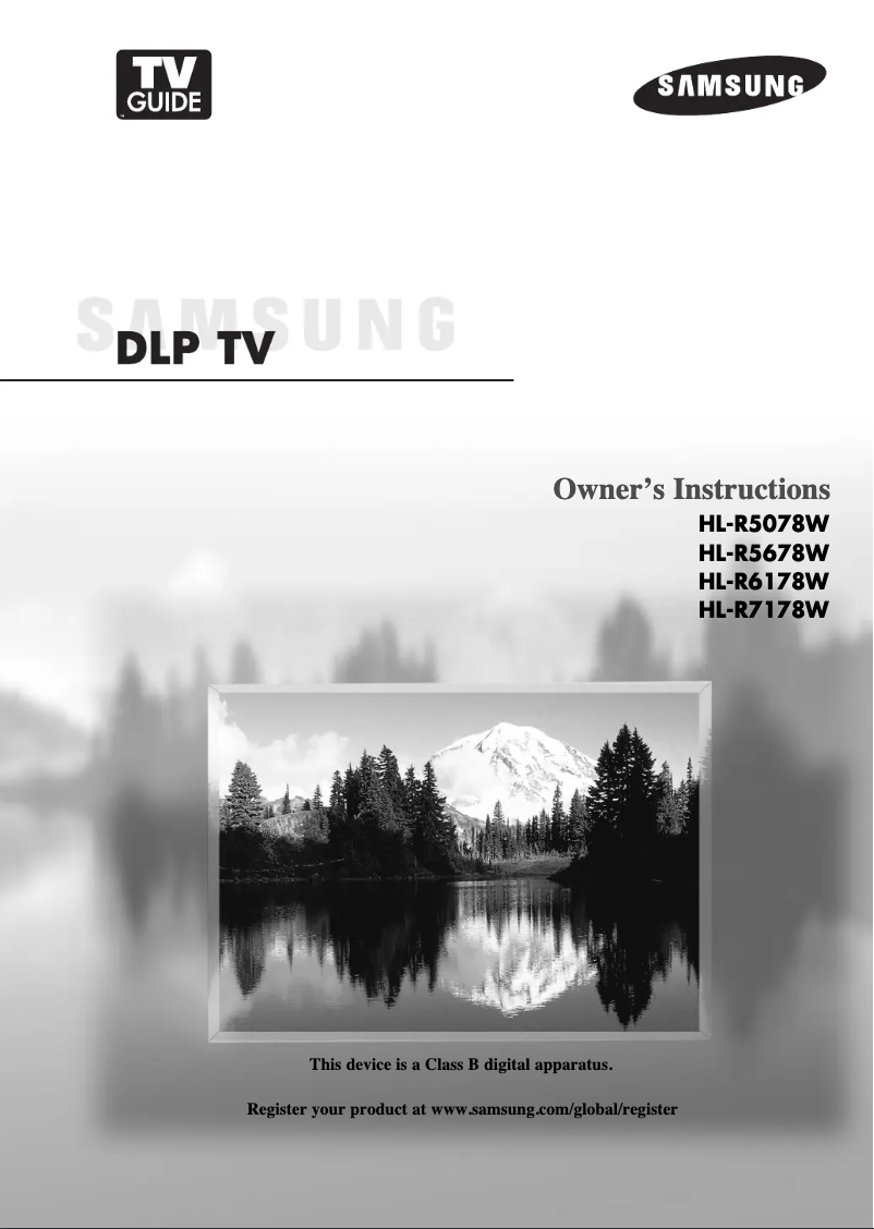 Página 1 del manual Manual de usuario Samsung HL-R7178W
