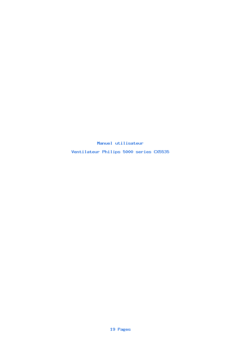 Page 1 de la notice Manuel utilisateur Philips 5000 series CX5535
