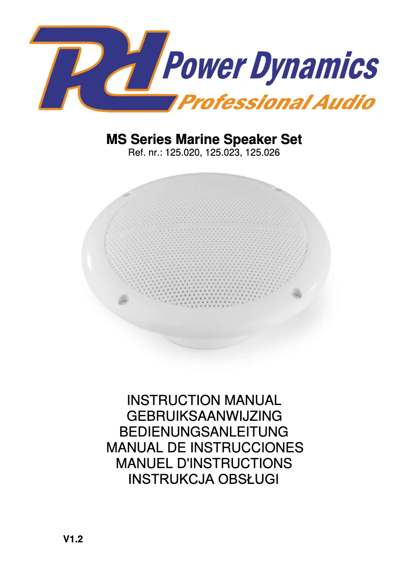 Page 1 de la notice Manuel utilisateur Power Dynamics MS65