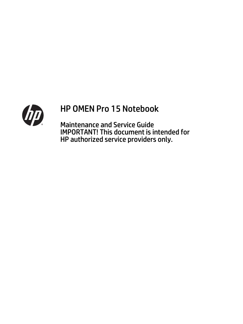 Página 1 del manual Manual de usuario HP OMEN Pro 15