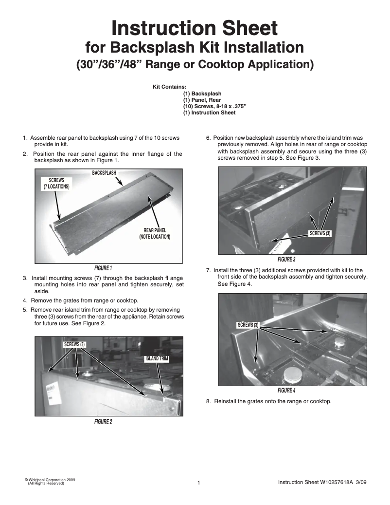 Page 1 de la notice Manuel utilisateur Whirlpool W10115773