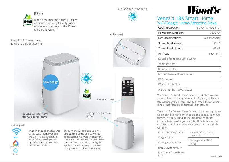 Page 1 de la notice Fiche technique Wood's Venezia 18K